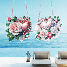 Load image into Gallery viewer, 2Pcs 2D/Flat DIY Love Rose Diamond Art Pendant DIY Home Decor Hanging Charm
