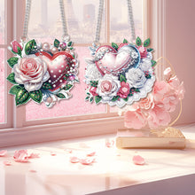 Load image into Gallery viewer, 2Pcs 2D/Flat DIY Love Rose Diamond Art Pendant DIY Home Decor Hanging Charm
