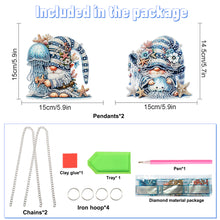 Load image into Gallery viewer, 2Pcs 2D/Flat DIY Ocean Goblin Diamond Art Pendant DIY Home Decor Hanging Charm
