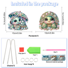 Load image into Gallery viewer, 2Pcs 2D/Flat DIY Cute Turtle Diamond Art Pendant DIY Home Decor Hanging Charm
