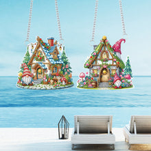 Load image into Gallery viewer, 2Pcs 2D/Flat DIY Mushroom Goblin Diamond Art Pendant DIY Home Hanging Decor

