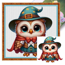 Load image into Gallery viewer, Huancan - Halloween Owl - 25*25CM 18CT 2 Stamped Cross Stitch

