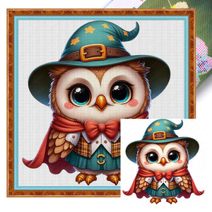 Huancan - Halloween Owl - 25*25CM 18CT 2 Stamped Cross Stitch