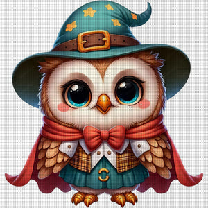 Huancan - Halloween Owl - 25*25CM 18CT 2 Stamped Cross Stitch