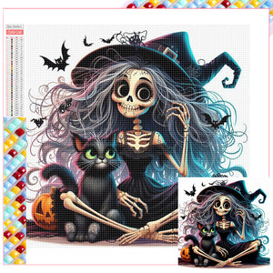 Halloween Skeleton Witch 30*30CM(Picture) Full Square Drill Diamond Painting
