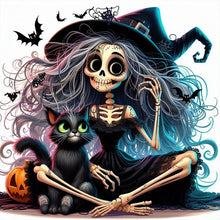 Load image into Gallery viewer, Halloween Skeleton Witch 30*30CM(Picture) Full Square Drill Diamond Painting
