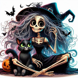 Halloween Skeleton Witch 30*30CM(Picture) Full Square Drill Diamond Painting