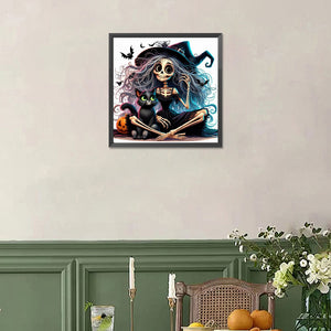 Halloween Skeleton Witch 30*30CM(Picture) Full Square Drill Diamond Painting