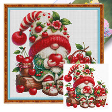 Load image into Gallery viewer, Spring Brand - Cherry Gnome - 77*77CM 11CT 3 Stamped Cross Stitch
