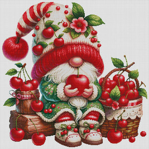 Spring Brand - Cherry Gnome - 77*77CM 11CT 3 Stamped Cross Stitch
