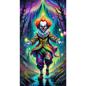 Scary Clown Halloween 40*70CM(Canvas) Full Round Drill Diamond Painting