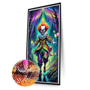 Scary Clown Halloween 40*70CM(Canvas) Full Round Drill Diamond Painting