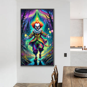 Scary Clown Halloween 40*70CM(Canvas) Full Round Drill Diamond Painting