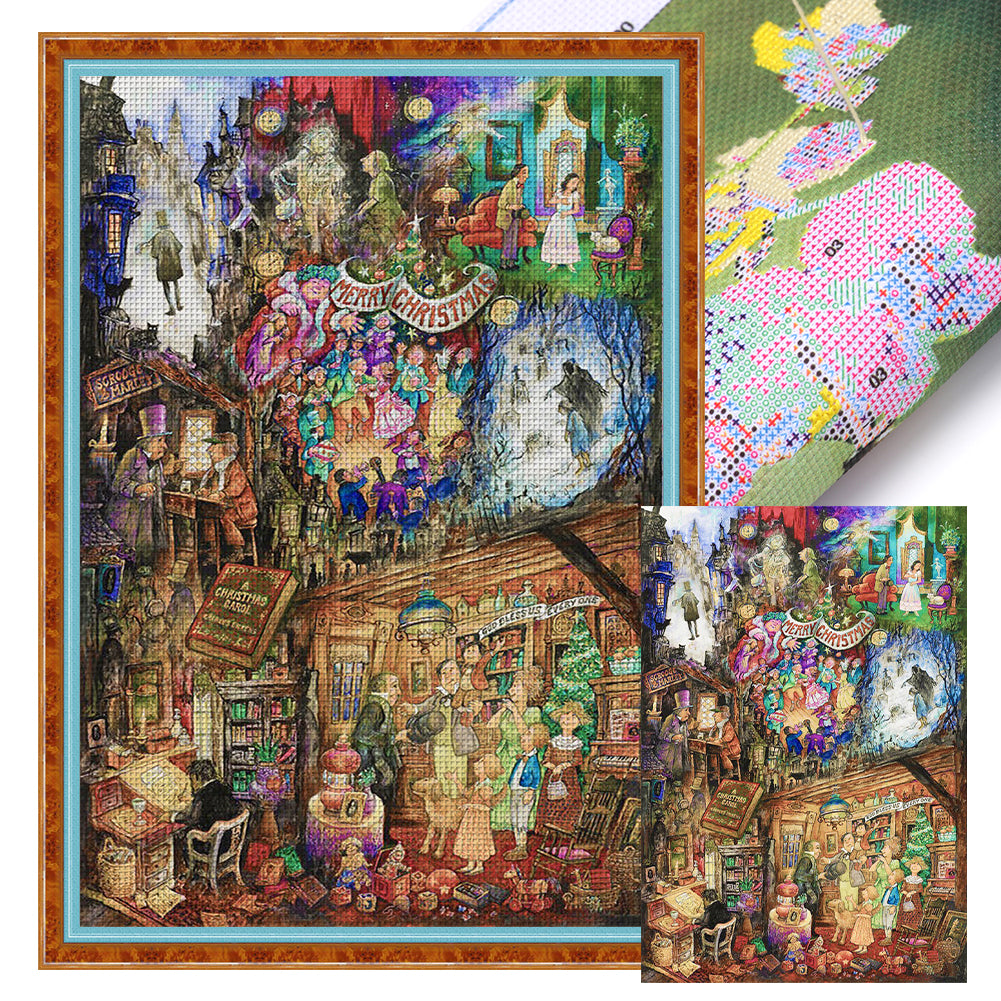 Huancan - Christmas Carnival - 60*90CM 18CT 2 Stamped Cross Stitch