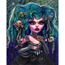 Load image into Gallery viewer, Spooky Spider Girl With Big Eyes 40*50CM(Canvas) Full Round Drill Diamond Painting
