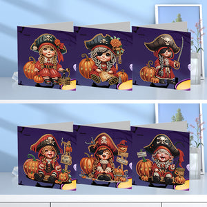 6PCS DIY Halloween Diamond Art Greeting Cards Congratulations Cards & Gifts