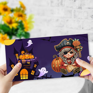 6PCS DIY Halloween Diamond Art Greeting Cards Congratulations Cards & Gifts