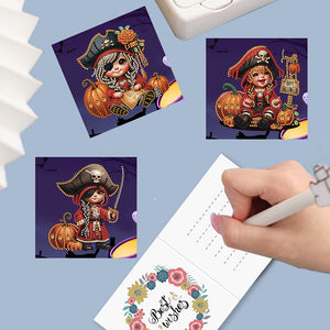 6PCS DIY Halloween Diamond Art Greeting Cards Congratulations Cards & Gifts