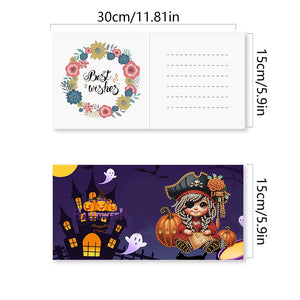 6PCS DIY Halloween Diamond Art Greeting Cards Congratulations Cards & Gifts