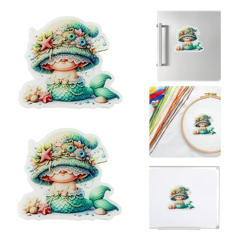 Acrylic Cross Stitch Needle Minder Dwarf Mermaid Aesthetic Fridge Magnets