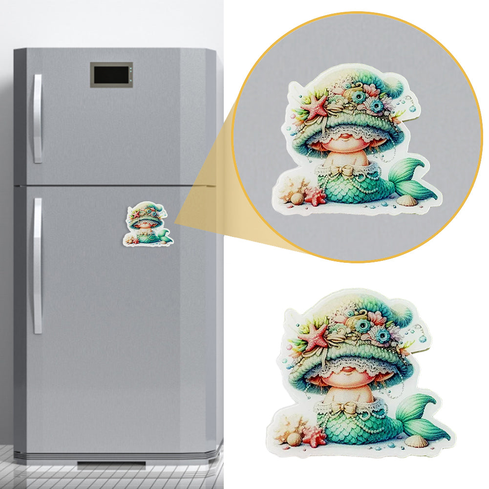 Acrylic Cross Stitch Needle Minder Dwarf Mermaid Aesthetic Fridge Magnets