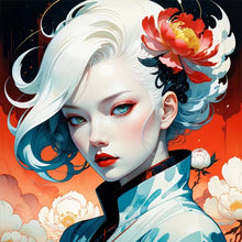 Load image into Gallery viewer, Huancan - Silver-Haired Girl - 40*40CM 14CT 2 Stamped Cross Stitch
