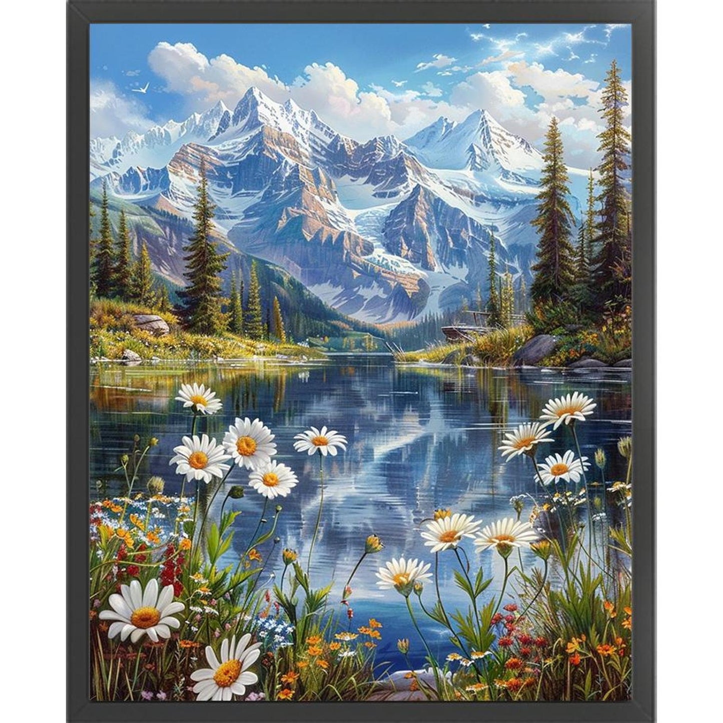 Snow Mountain And River - Full 11CT Stamped Cross Stitch 45x55CM - Yishu