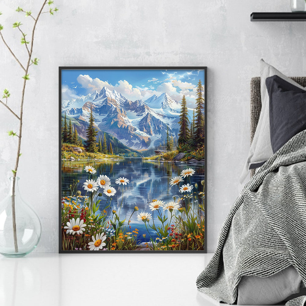 Snow Mountain And River - Full 11CT Stamped Cross Stitch 45x55CM - Yishu