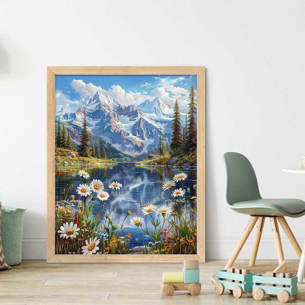Snow Mountain And River - Full 11CT Stamped Cross Stitch 45x55CM - Yishu