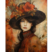 Load image into Gallery viewer, Victorian Girl With Autumn Maple Leaves 40*50CM(Canvas) Full Round Drill Diamond Painting
