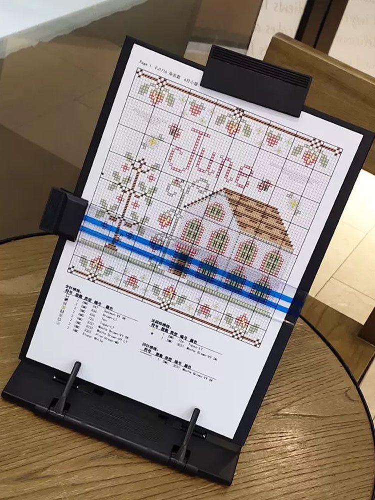 Folding Knitting Pattern Chart Holder for Bead Jewelry Making Supplies(Black)