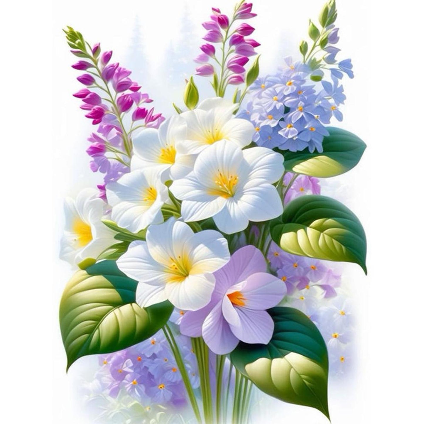 Fresh Flowers - Full 11CT Stamped Cross Stitch 30x40CM - Yishu