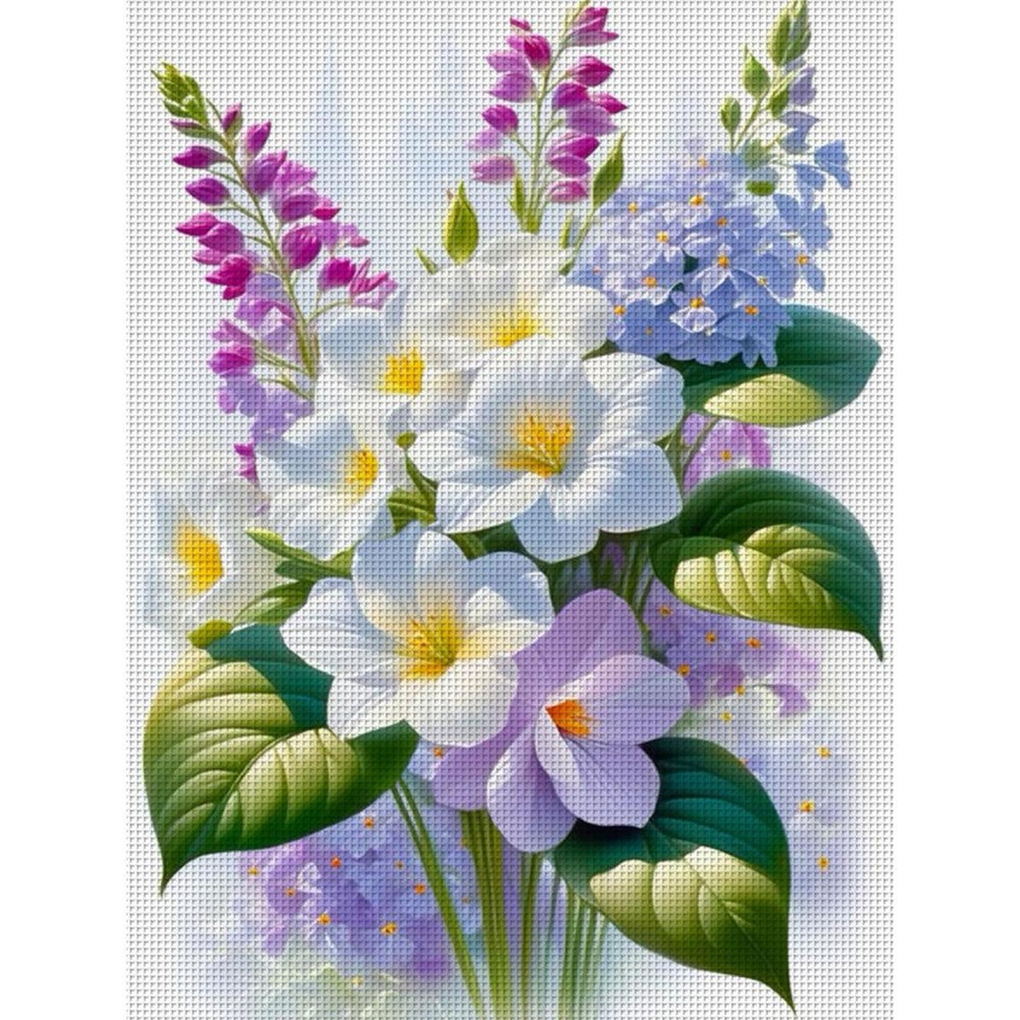 Fresh Flowers - Full 11CT Stamped Cross Stitch 30x40CM - Yishu