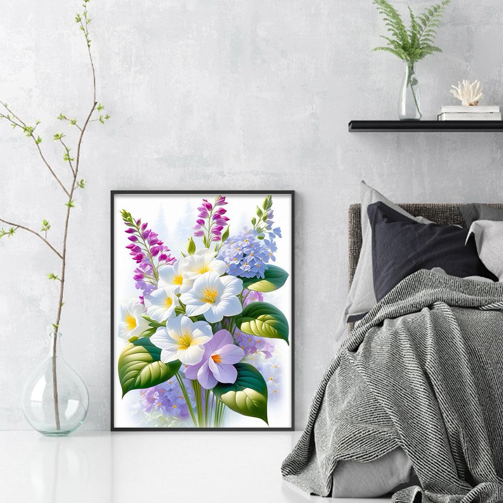 Fresh Flowers - Full 11CT Stamped Cross Stitch 30x40CM - Yishu