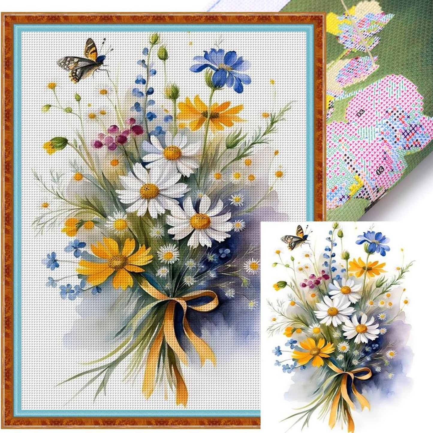 Daisy - Full 11CT Stamped Cross Stitch 30x40CM - Yishu