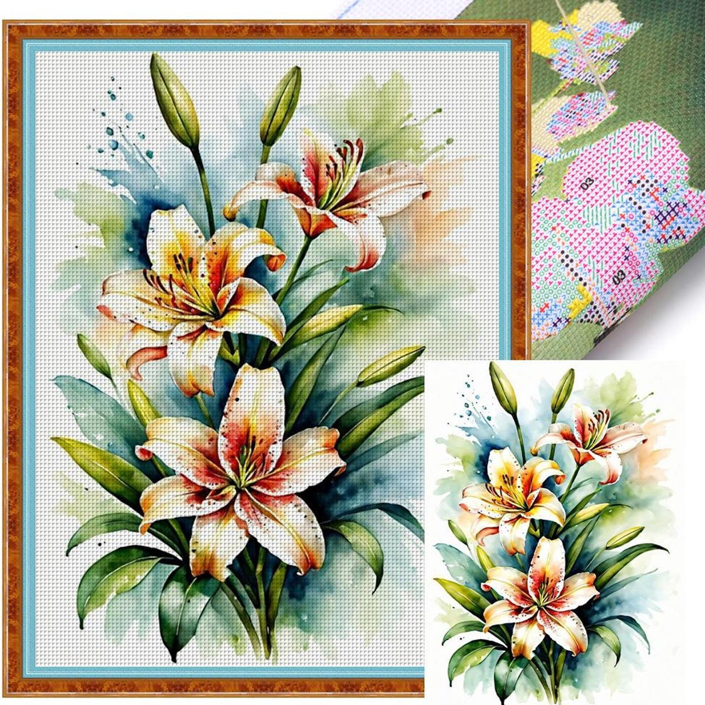 Lily - Full 11CT Stamped Cross Stitch 30x40CM - Yishu