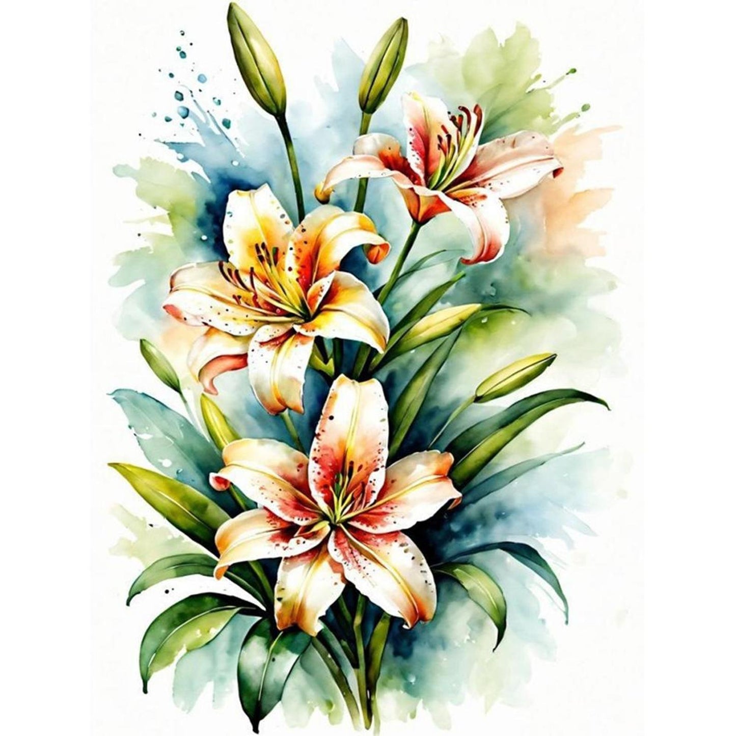 Lily - Full 11CT Stamped Cross Stitch 30x40CM - Yishu