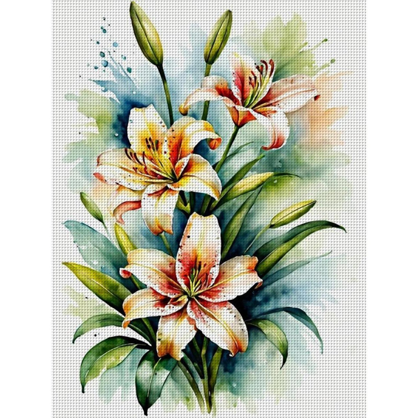 Lily - Full 11CT Stamped Cross Stitch 30x40CM - Yishu