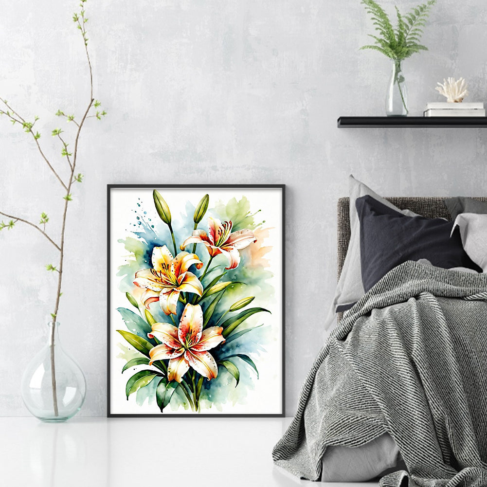 Lily - Full 11CT Stamped Cross Stitch 30x40CM - Yishu