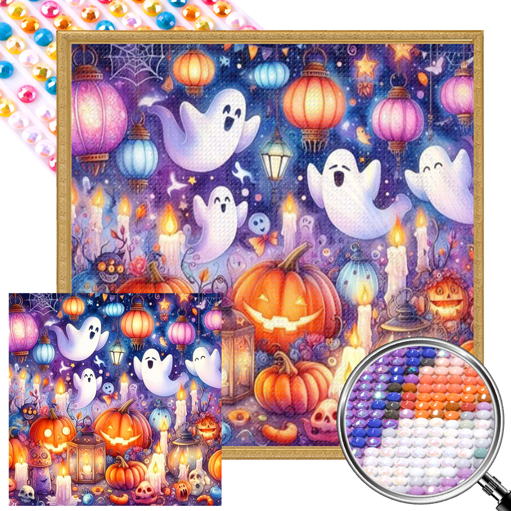 Halloween Ghost Lantern Festival 40*40CM(Picture) Full Round Drill Diamond Painting