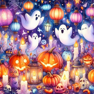 Halloween Ghost Lantern Festival 40*40CM(Picture) Full Round Drill Diamond Painting