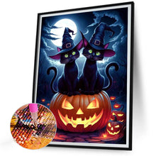 Load image into Gallery viewer, Halloween Pumpkin Black Cat 30*40CM(Canvas) Full Round Drill Diamond Painting
