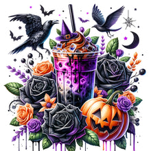 Load image into Gallery viewer, Iced Coffee And Black Rose 40*40CM(Canvas) Full Round Drill Diamond Painting
