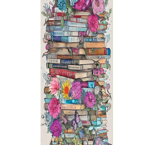 Flowers And Books 40*80CM(Picture) Full Round Drill Diamond Painting