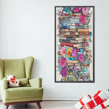 Load image into Gallery viewer, Flowers And Books 40*80CM(Picture) Full Round Drill Diamond Painting

