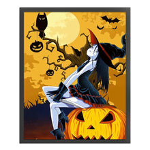 Load image into Gallery viewer, Huancan - Witches In The Moonlight On Halloween - 50*60CM 11CT 3 Stamped Cross Stitch
