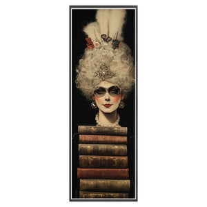 Huancan - Woman And Book Pile - 30*80CM 11CT 3 Stamped Cross Stitch