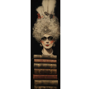Huancan - Woman And Book Pile - 30*80CM 11CT 3 Stamped Cross Stitch