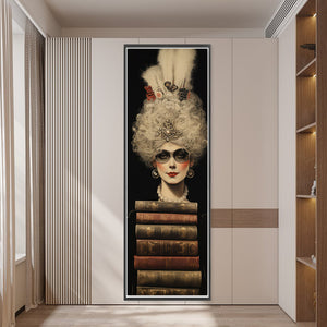 Huancan - Woman And Book Pile - 30*80CM 11CT 3 Stamped Cross Stitch