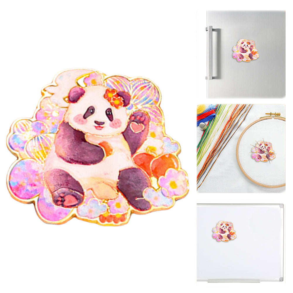 Magnetic Needle Minder Panda Hua Hua Refrigerator Magnet for Cross Stitch Sewing